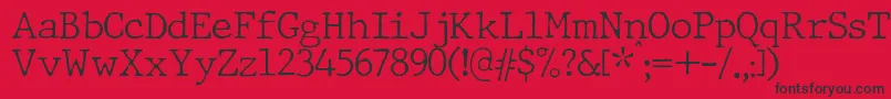 JMH Typewriter Thin Font – Black Fonts on Red Background