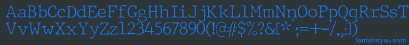 JMH Typewriter Thin Font – Blue Fonts on Black Background