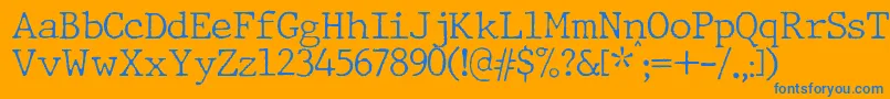 JMH Typewriter Thin Font – Blue Fonts on Orange Background