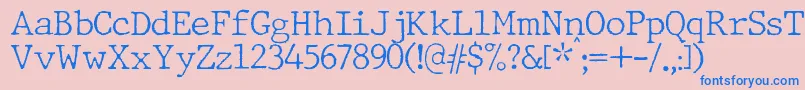 JMH Typewriter Thin Font – Blue Fonts on Pink Background