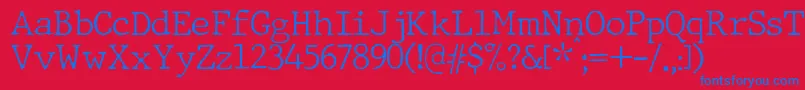 Шрифт JMH Typewriter Thin – синие шрифты на красном фоне