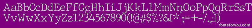 JMH Typewriter Thin Font – Green Fonts on Purple Background