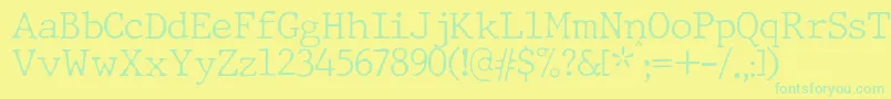 Fonte JMH Typewriter Thin – fontes verdes em um fundo amarelo