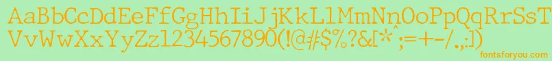 Шрифт JMH Typewriter Thin – оранжевые шрифты на зелёном фоне