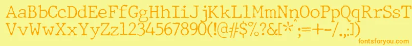 JMH Typewriter Thin Font – Orange Fonts on Yellow Background