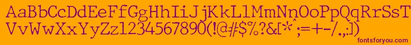 JMH Typewriter Thin Font – Purple Fonts on Orange Background