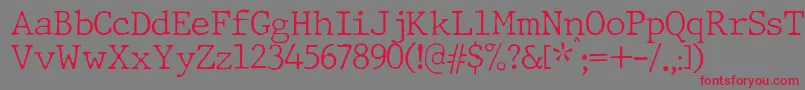 JMH Typewriter Thin Font – Red Fonts on Gray Background