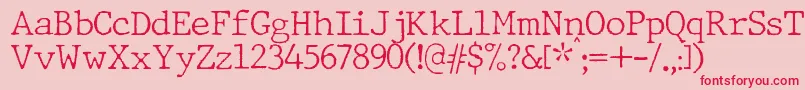 JMH Typewriter Thin Font – Red Fonts on Pink Background