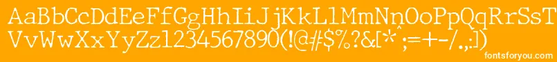 フォントJMH Typewriter Thin – オレンジの背景に白い文字