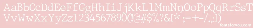 JMH Typewriter Thin Font – White Fonts on Pink Background