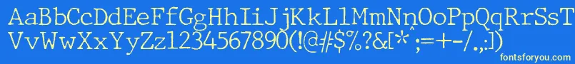 JMH Typewriter Thin Font – Yellow Fonts on Blue Background