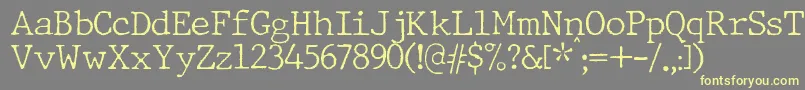 JMH Typewriter Thin Font – Yellow Fonts on Gray Background