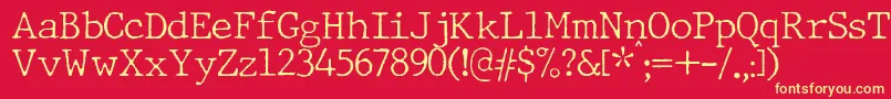 JMH Typewriter Thin Font – Yellow Fonts on Red Background