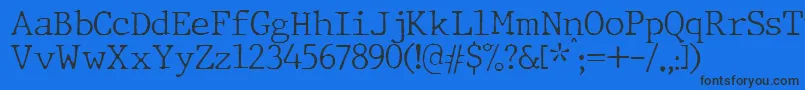 JMH Typewriter Thin Font – Black Fonts on Blue Background