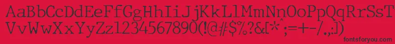 JMH Typewriter Thin Font – Black Fonts on Red Background