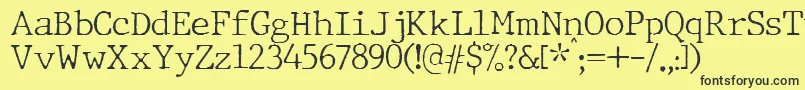 More about JMH Typewriter Thin Font JMH Typewriter Thin Font – Black Fonts on Yellow Background