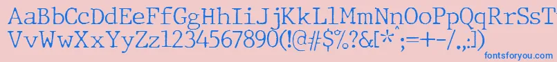 JMH Typewriter Thin Font – Blue Fonts on Pink Background