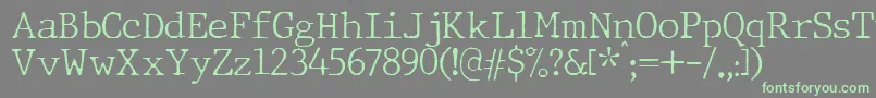 JMH Typewriter Thin Font – Green Fonts on Gray Background