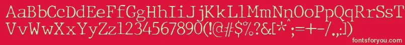 JMH Typewriter Thin Font – Green Fonts on Red Background