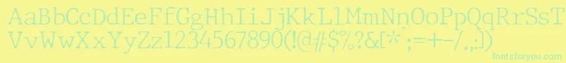 JMH Typewriter Thin-Schriftart – Grüne Schriften auf gelbem Hintergrund
