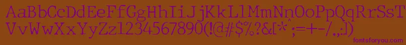 Подробнее о шрифте JMH Typewriter Thin Шрифт JMH Typewriter Thin – фиолетовые шрифты на коричневом фоне
