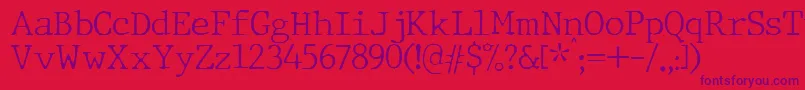 JMH Typewriter Thin Font – Purple Fonts on Red Background