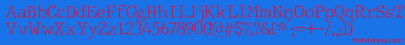 JMH Typewriter Thin Font – Red Fonts on Blue Background