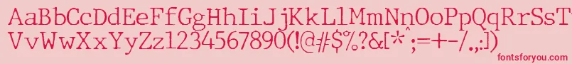 JMH Typewriter Thin Font – Red Fonts on Pink Background