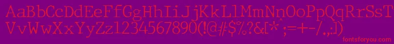 JMH Typewriter Thin Font – Red Fonts on Purple Background