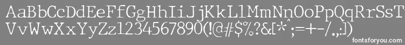 JMH Typewriter Thin Font – White Fonts on Gray Background