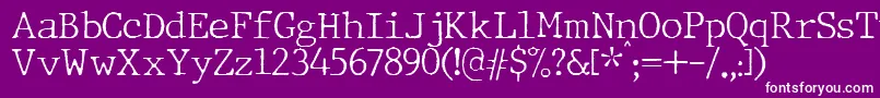 JMH Typewriter Thin Font – White Fonts on Purple Background