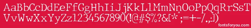 fuente JMH Typewriter Thin – Fuentes Blancas Sobre Fondo Rojo