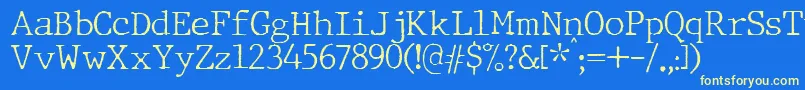 JMH Typewriter Thin Font – Yellow Fonts on Blue Background