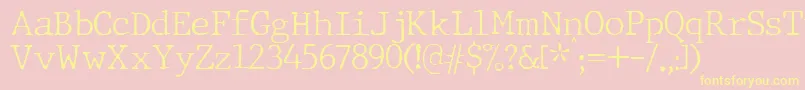 JMH Typewriter Thin Font – Yellow Fonts on Pink Background