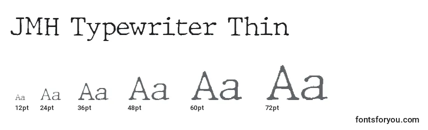 Размеры шрифта JMH Typewriter Thin (130995)