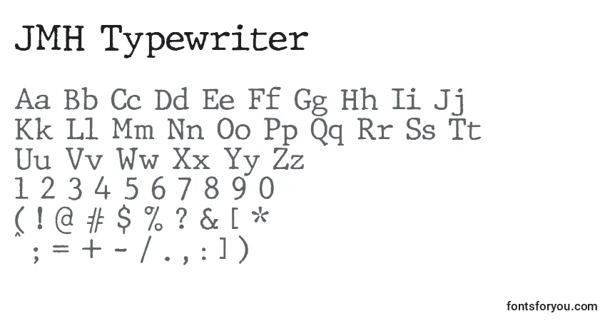 Шрифт JMH Typewriter – алфавит, цифры, специальные символы