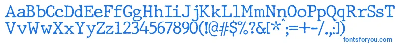 JMH Typewriter Font – Blue Fonts on White Background