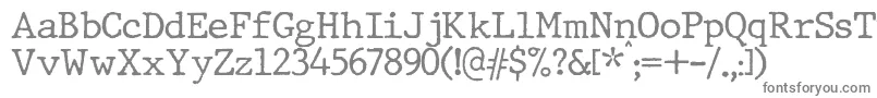 Fonte JMH Typewriter – fontes cinzas em um fundo branco