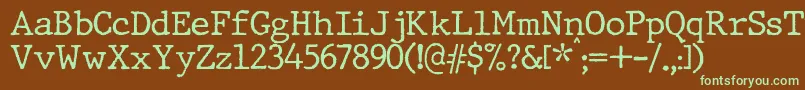 JMH Typewriter Font – Green Fonts on Brown Background