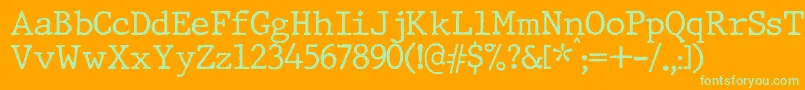 JMH Typewriter Font – Green Fonts on Orange Background