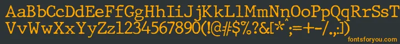 JMH Typewriter Font – Orange Fonts on Black Background