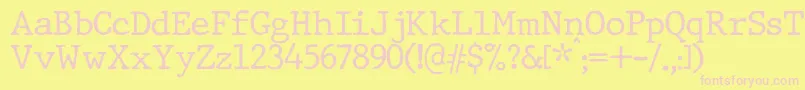 JMH Typewriter Font – Pink Fonts on Yellow Background