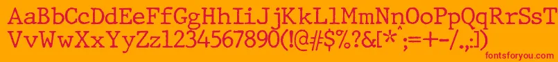 JMH Typewriter Font – Red Fonts on Orange Background