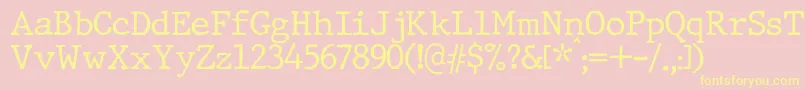 JMH Typewriter Font – Yellow Fonts on Pink Background