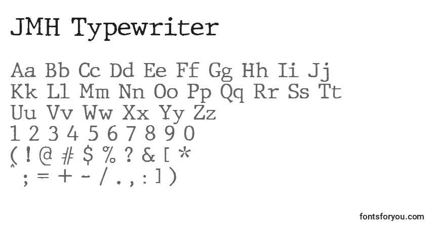 Schriftart JMH Typewriter (130997) – Alphabet, Zahlen, spezielle Symbole