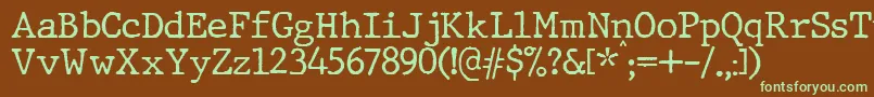 JMH Typewriter Font – Green Fonts on Brown Background