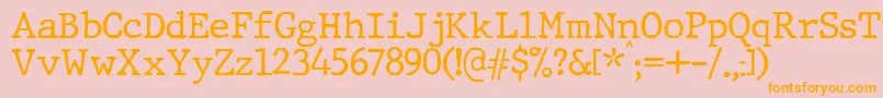 JMH Typewriter Font – Orange Fonts on Pink Background