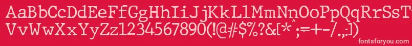 JMH Typewriter Font – Pink Fonts on Red Background