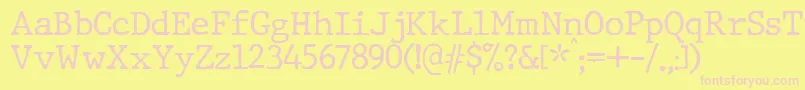 JMH Typewriter Font – Pink Fonts on Yellow Background