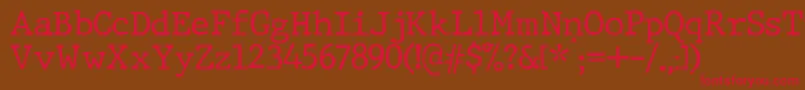 JMH Typewriter Font – Red Fonts on Brown Background